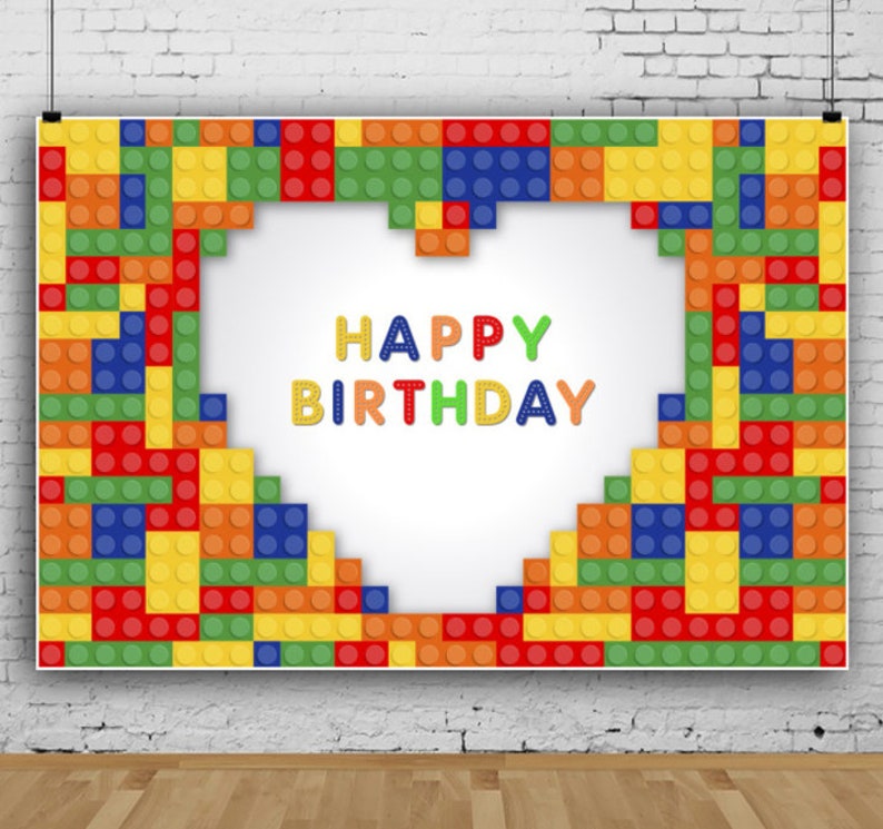 Colorful Building Blocks Happy Birthday Backdrop Kid's Toy - Etsy