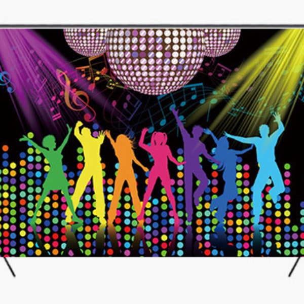 Disco Music Dancing Lights Backdrop Let's Glow Crazy Carnival Photography Backdrop Banner Background Party Supplies Decoration