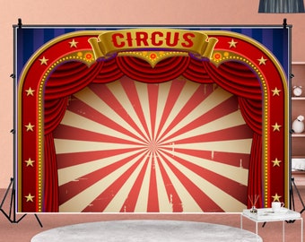 Bühne Dekoration Wand des Zirkus Show Thema Party Kulissen Zirkus Zelt Foto Hintergrund Vinyl Fotografie Hintergrund Baby Geburtstag Banner