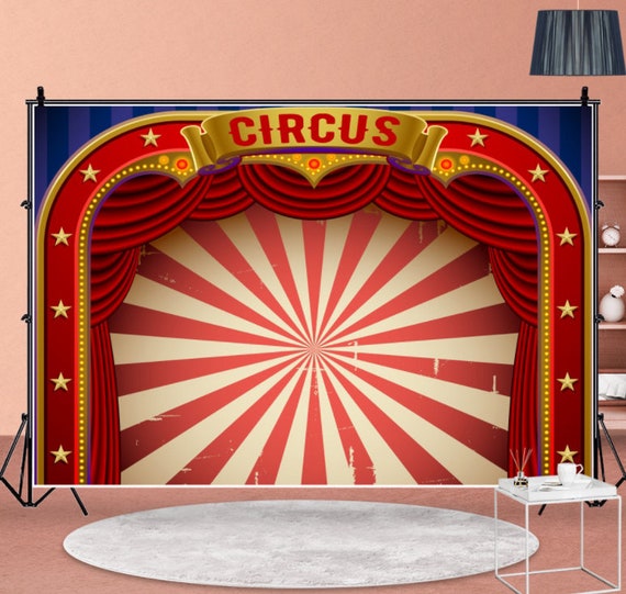 Decoración de escenario Pared de circo Show Theme Party Telones de fondo  Tienda de circo Foto Telón de fondo Vinilo Fotografía Telón de fondo Bebé  Cumpleaños Banner -  España