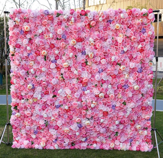 Traum Rosa Liebhaber Blumen Wand 3D Künstliche Blumen Panel Hochzeit Party Urlaub Wand Dekor Foto Kulisse Rahmen Florale Wandgesteck