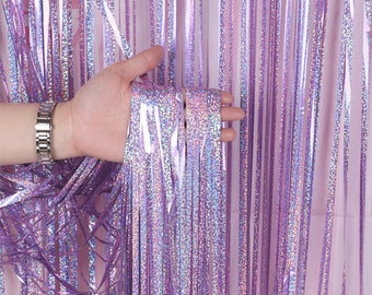 Multi-color Sequin Metallic Foil Fringe Curtains Tassel Wedding Bridal Baby Shower Backdrop Birthday Anniversary Party Decoration