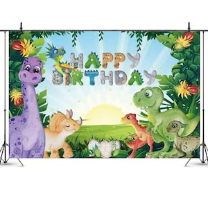 恐竜テーマの写真撮影用背景幕、バナー、子供の誕生日パーティーの背景、ベビーパーティー用品、装飾、カスタマイズされた背景幕