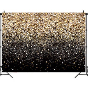 Oro Nero Adulti Bambini Compleanno Fotografia Sfondo Party Banner Oro Glitter Vinile Sfondo Tessuto Studio Fotografico