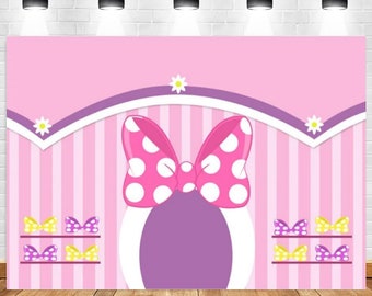 Rosa Minnie Maus Geburtstag Kulisse, Kinderparty Photo Booth