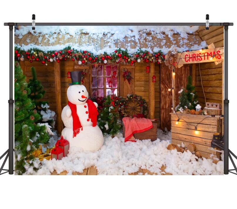 Snowman Backdrops Wall Christmas Tree Photography Backdrop - Etsy