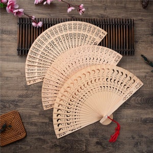 30/50 Pcs White Paper Hand Fan Bamboo Paper Folding Fans, for Party  Wedding, Home Decoration, DIY Painting. (30pcs)