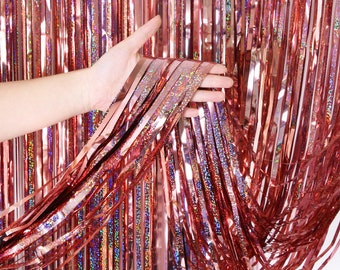 Metallic Foil Fringe Curtain: Sequin Tassel Party Backdrop