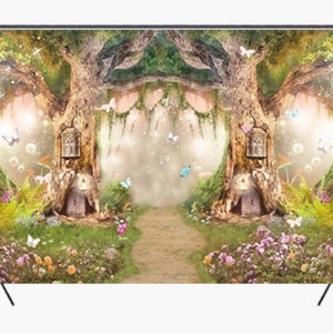 Forest Fairyland Fairy Tale Dream Backdrop Outdoor Flowers Landscape Photography Backdrop Banner Decoration Summer Party Supplies