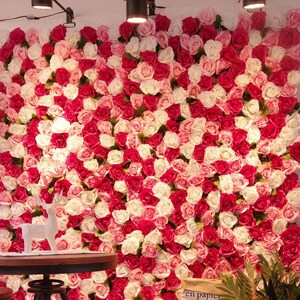 Valentine&#39;s Day Red Flower Wall Artificial Flower Panel Home Shop Party Holiday wedding Decor Photo Business Backdrop Floral Wall