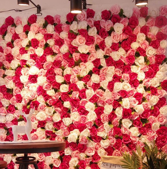 Red Rose Flower Wall Panel, Valentine's Day Backdrop (60x40cm) - Etsy