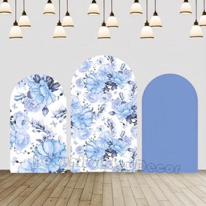 Blue Flower Arch Backdrop Covers Wedding Background Photography Decor Birthday Party Arch Banner With Zipper Chiara Arch Cover Double sided