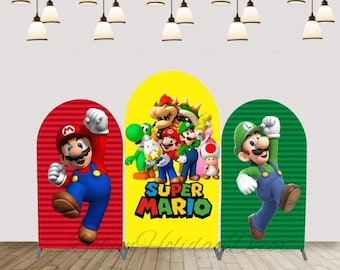 Mario Bros Photography Background Boys Birthday Party Arch Backdrop Cover Newborn Arched Wall Chiara Background Baby Shower Decor