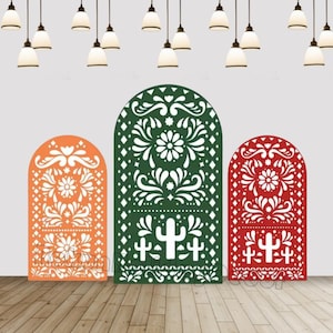 Mexican Talavera Arch Cover Flower Cielito Lindo Theme Baby Shower Chiara Arch Backdrop Party Decor Wedding Photography Banner Double sided