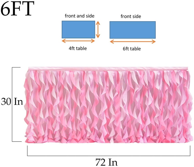 Pink Mermaid Curly Willow Table Skirting Ruffle Table Skirt Etsy