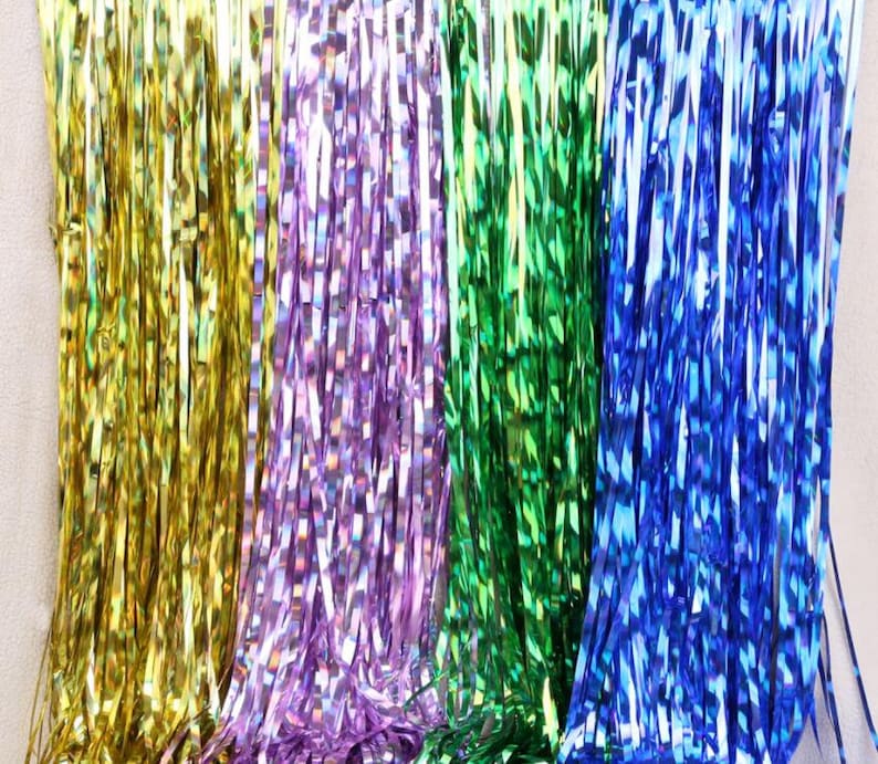 Multi-color Sequin Metallic Foil Fringe Curtains Tassel Wedding Bridal Baby Shower Backdrop Birthday Anniversary Party Decoration image 5