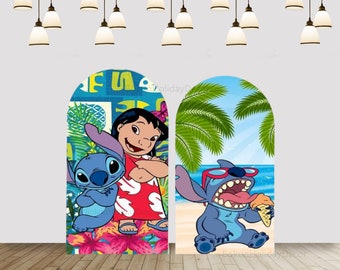 Stitch Arch Backdrop Cover, Kids Birthday Party Decor