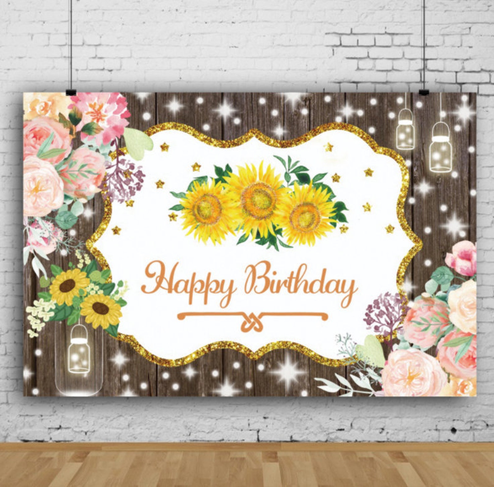 Sunflowers Plant Backdrop Vinyl Birthday Theme Party Etsy