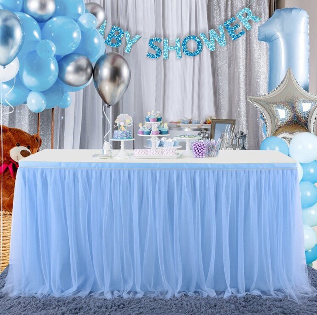 Gonna da tavolo blu con luce Dessert di compleanno Tovaglia tutu Tulle  Tavolo Gonna per festa di nozze Decorazione banchetto -  Italia