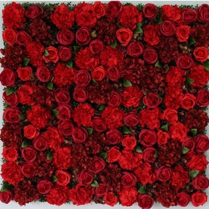 passionate Red rose Artificial Flowers Panel, Flower wall Flower Wall backdrop for Home Decor Backdrops Baby Shower