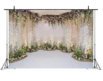 Flowers Wall Photography Backdrops Cloth Wedding Birthday Bridal Shower Floral Wall Backdrop Decoration Photo Studio Background Supplies