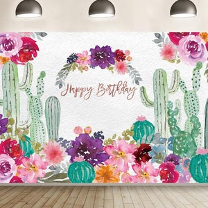 Pianta floreale Festa Sfondo Foto Studio Fondali Succulento Cactus Fiori Compleanno Fotografia Sfondo Striscione esterno Oggetti di scena Decorazione
