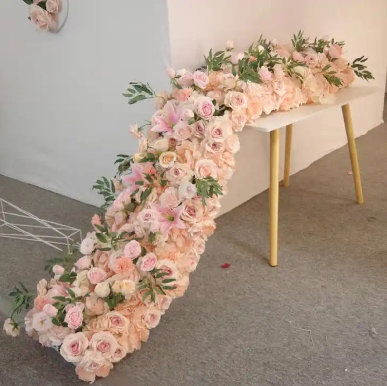 White Silk Rose Flower Row – Wedding Aisle, Table Garland - Etsy