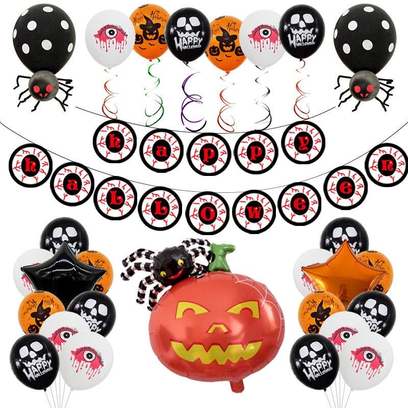 Fantastic Halloween Balloon Set Pumpkin Skeleton Inflatable Etsy