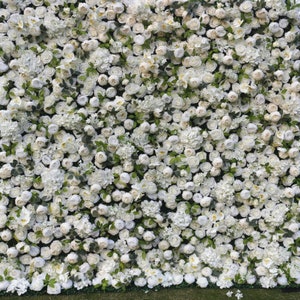 Wedding Flower Wall White Silk Rose Peony 3D Artificial Flower Wall Panels Bridal Shower Photography Backdrop Baby Shower Party Decor
