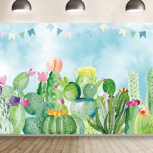 Sukkulenten Kaktus Blumen Geburtstag Party Hintergrund Banner Foto Studio Requisiten Zubehör Floral Party Kulisse Foto Studio Hintergrund