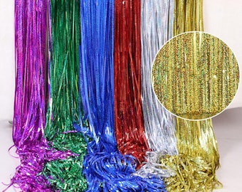 Metallic Foil Fringe Curtain: Sequin Tassel Party Backdrop