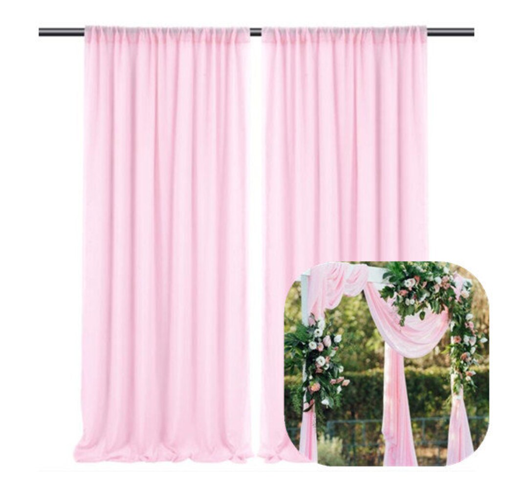 Pink Outdoor Curtain Chiffon Backdrop Birthday Wedding Party Decoration