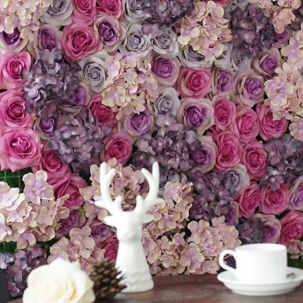 Artificial Flower Wall, Wedding Floral backdrop, Used for Wedding 24*16 INCHES, Used for Party, photoground Stage Background Decoration