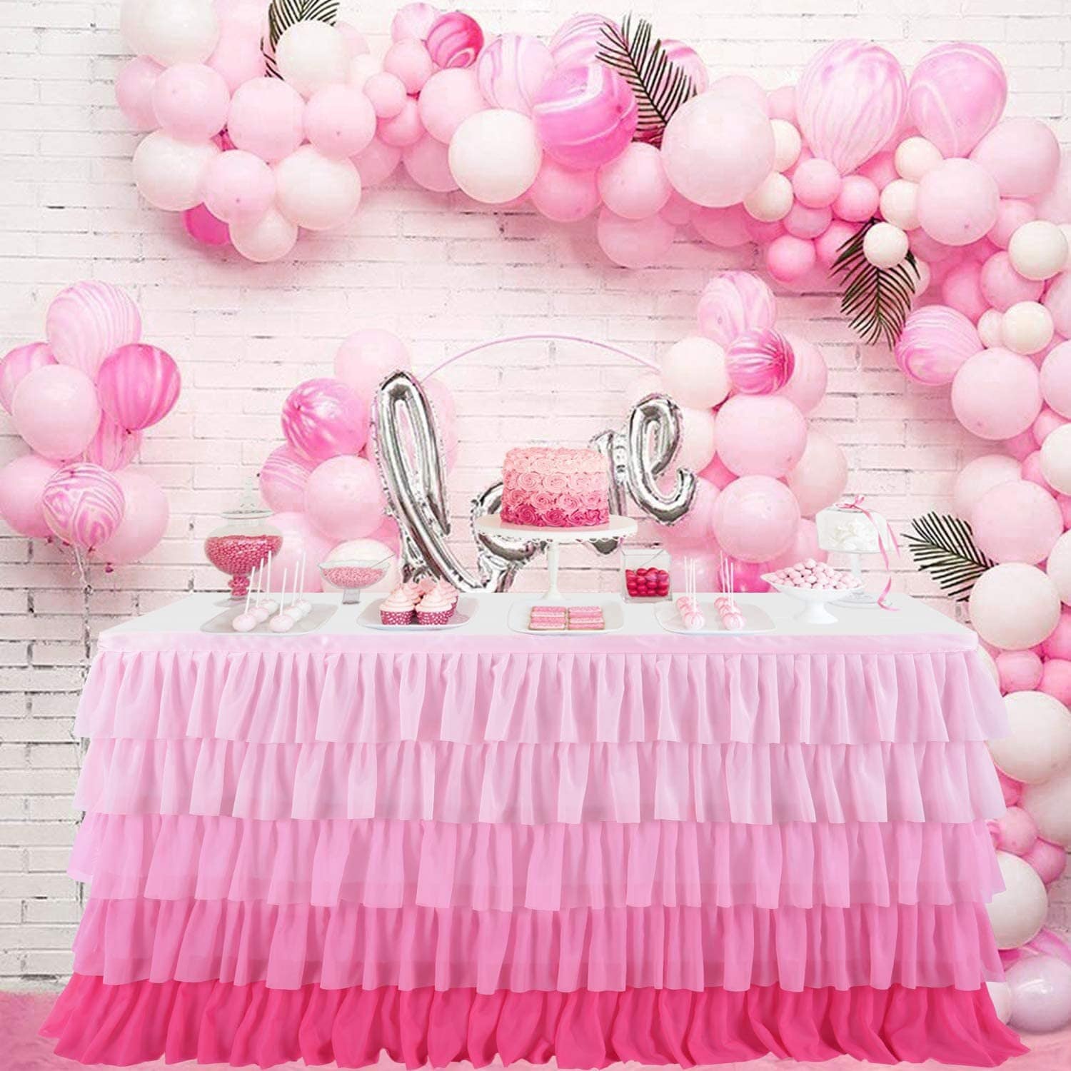ELECLAND 4 stuks kunststof metalen tafelhoezen - 137 x 274 cm rechthoekige roségouden folie tafelkleed voor bruiloft, babyshower, verjaardagsfeestje decoratie ELECLAND 4 stuks kunststof metalen tafelhoezen - 137 x 274 cm rechthoekige roségouden folie tafelkleed voor bruiloft, babyshower, verjaardagsfeestje decoratie