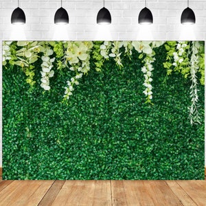 Foglia verde Fiore Doccia nuziale Sfondo per ricevimento di nozze Sfondo verde con sfondi floreali foto di compleanno Party Decor Banner