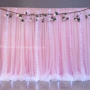 Birthday Party Supplies Scene Layout Event Wedding Party Backdrop Custom Backdrop Decoration Photo Background Tulle Chiffon Curtain