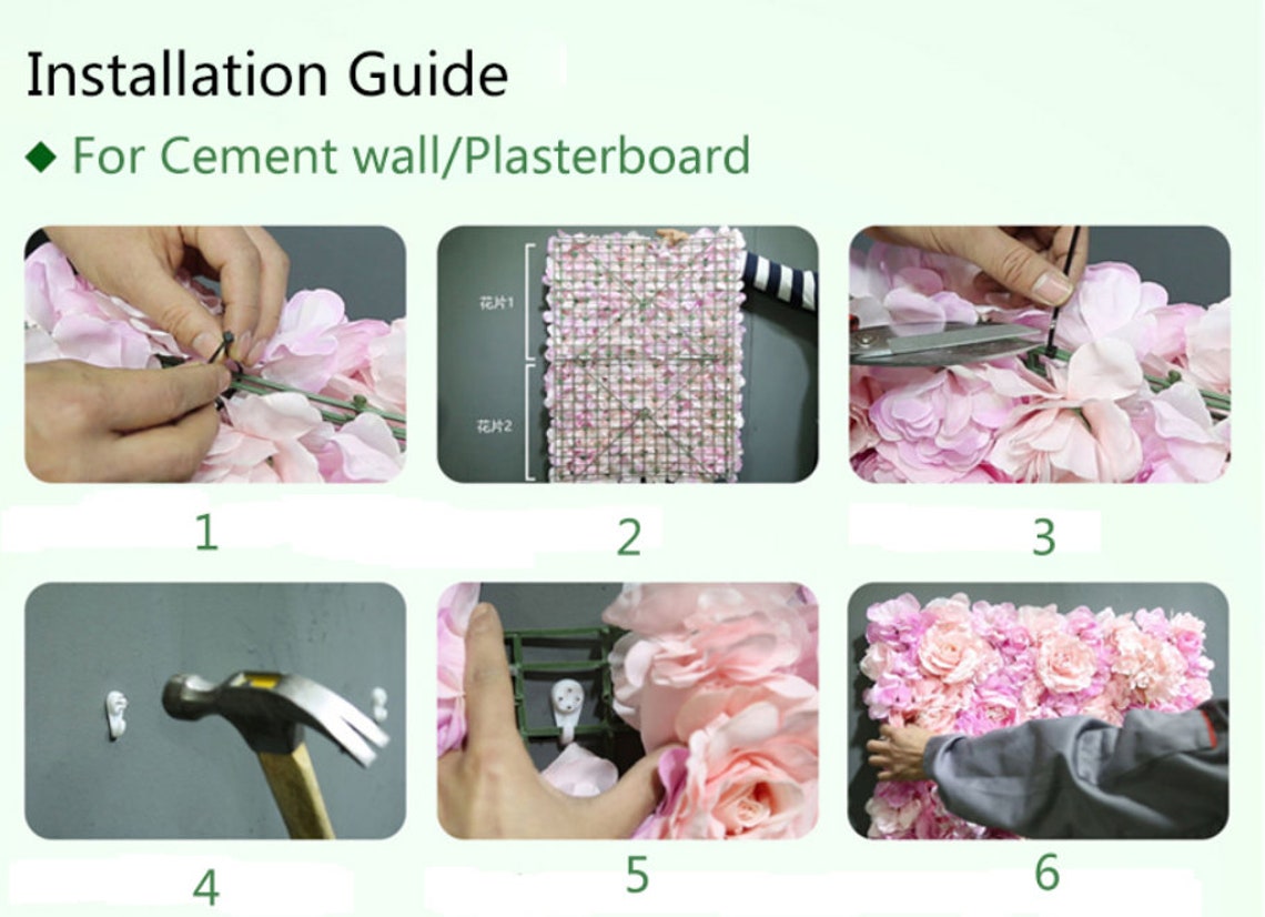 Red Rose Flower Wall Panels Artificial Flower Mat Wedding Etsy