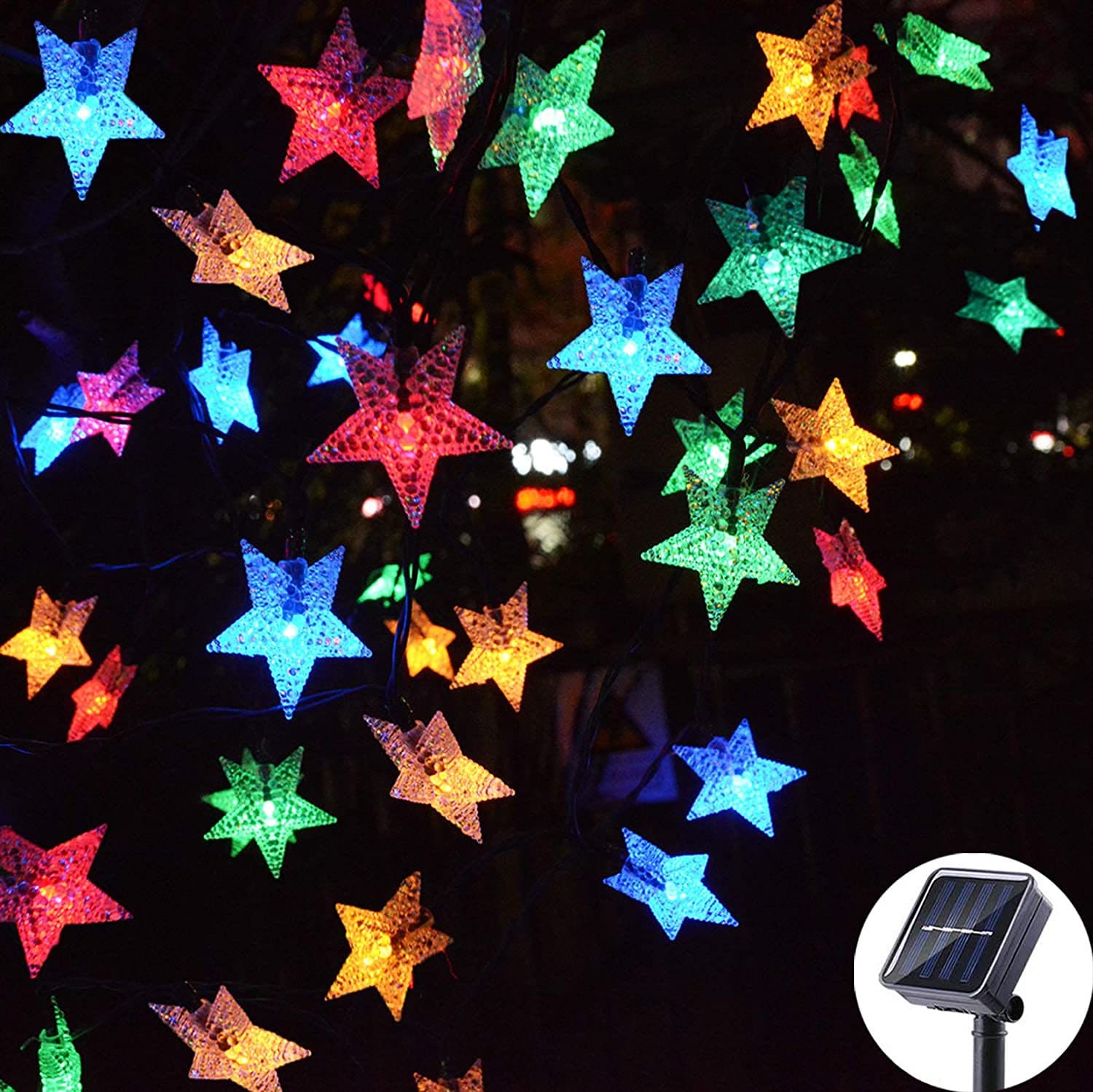 Stars Fairy Lights LED Solar Star Shape String Light Outdoor Etsy