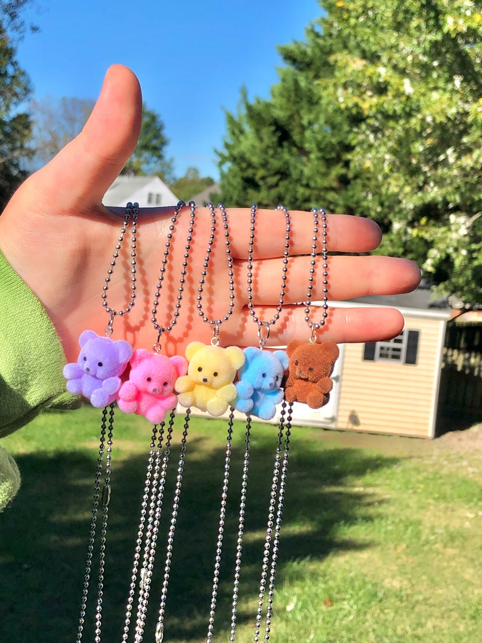 Nostalgic Bear Y2K Chain Necklace Etsy