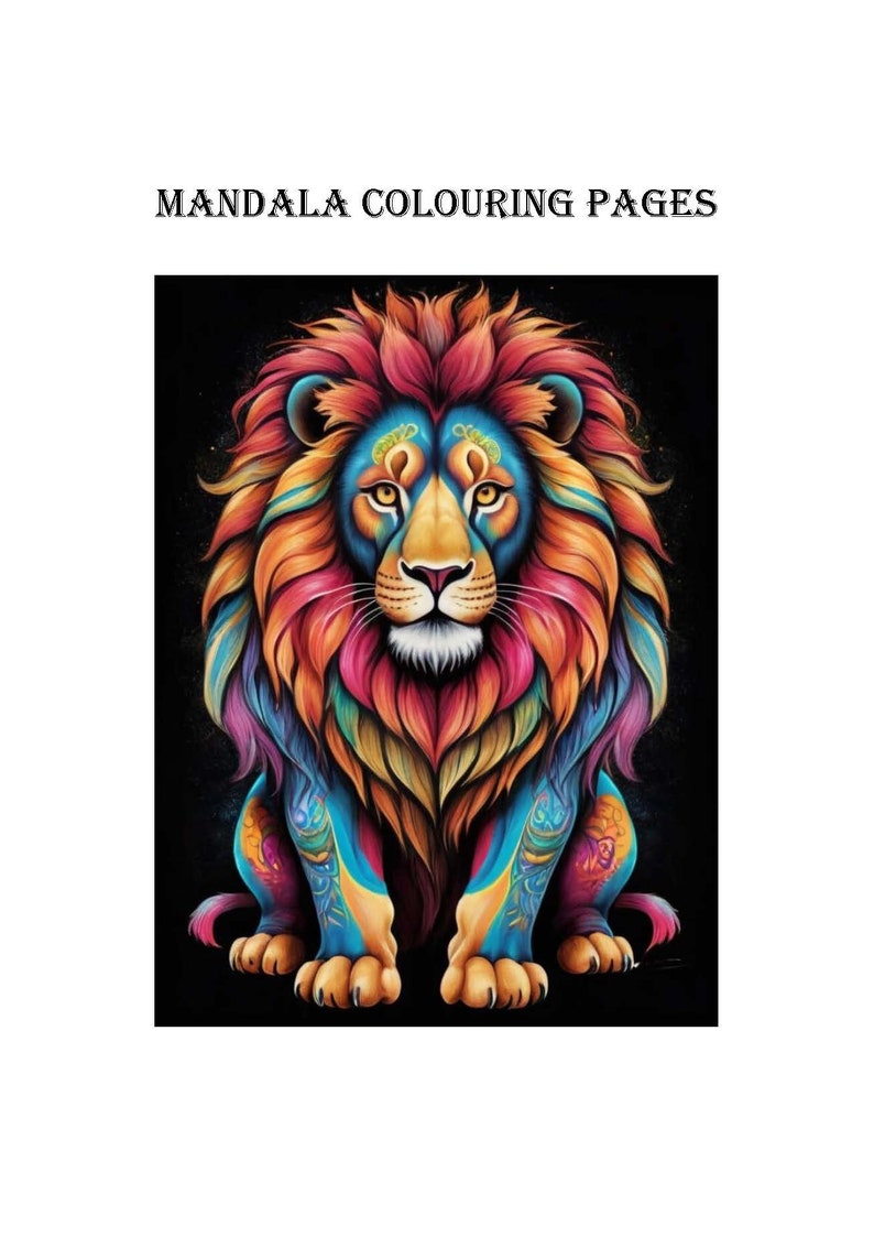 Mandala Colouring Pages, Animals, Colouring Pages Etsy