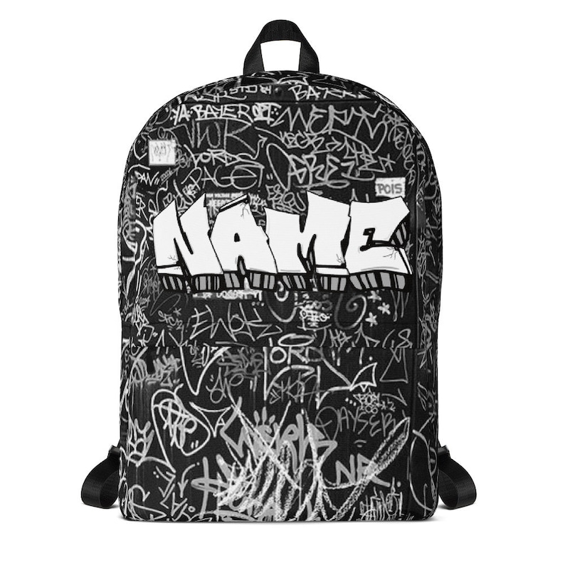 Graffiti Custom Tag up Backpack Black Etsy