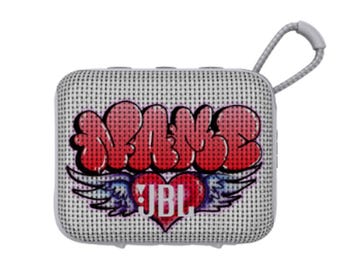 JBL GO 4 Graffiti Bubble Letter Name Custom Speaker Personalized White Red Pink Black
