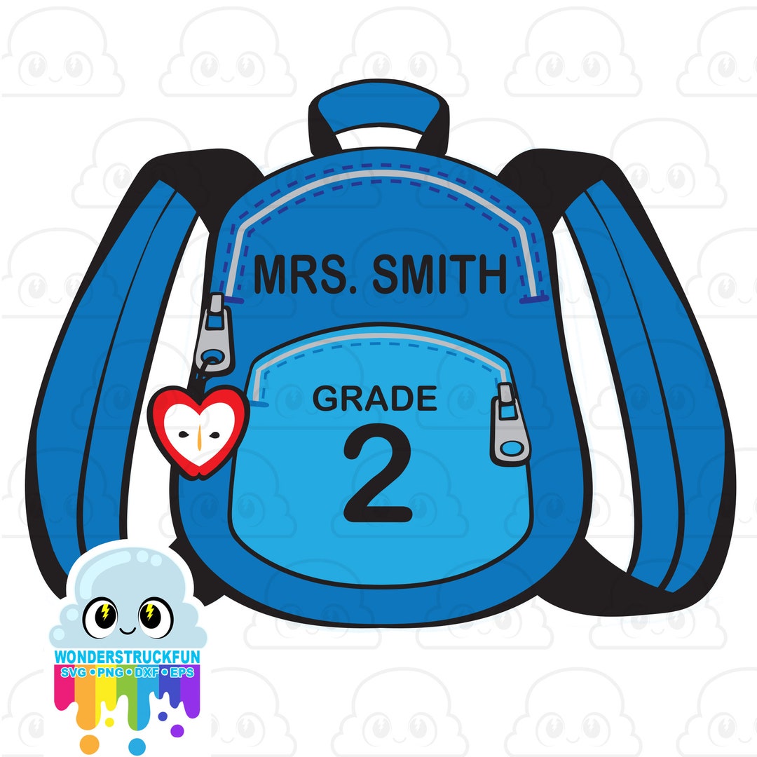 Teacher Backpack Name Sign SVG, Teacher Backpack Cut File, Teacher ...