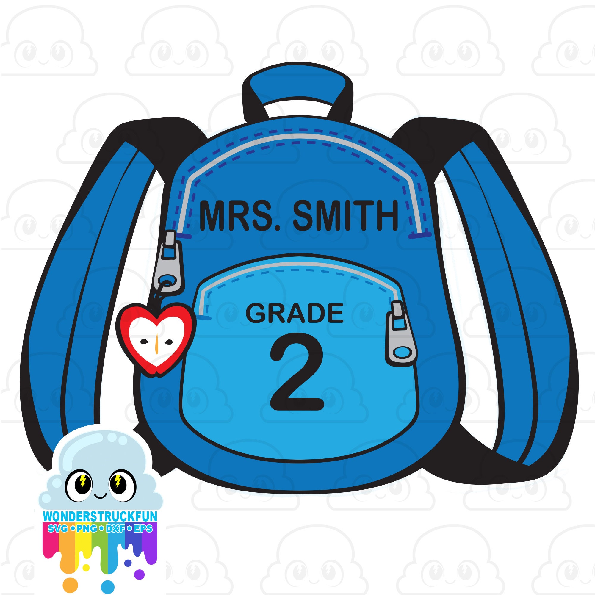 Teacher Backpack Name Sign SVG Teacher Backpack Cut File - Etsy