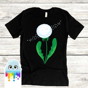 Dandelion SVG, flower Cut File, kids Shirts, Dandelion, Cute Shirt Design, dxf eps png, Silhouette or Cricut