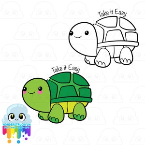 Turtle take it easy SVG, turtle Cut File, sayings, pets, animal, Family Shirts, kawaii, Cute Shirt Design, dxf eps png, Silhouette or Cricut
