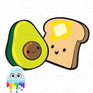 Avocado Toast SVG, Avocado Cut File, Familien Shirts, kawaii, Süßes Shirt Design, dxf eps png, Silhouette oder Cricut