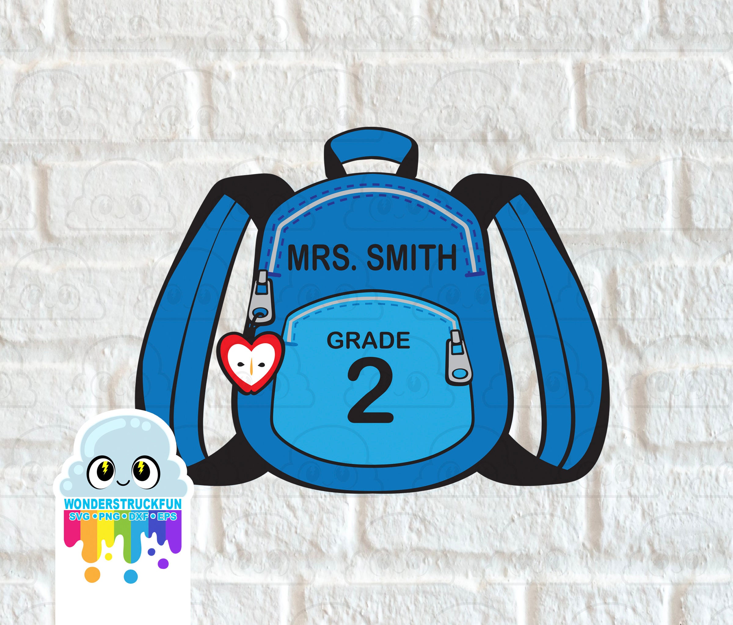 Teacher Backpack Name Sign SVG Teacher Backpack Cut File | Etsy