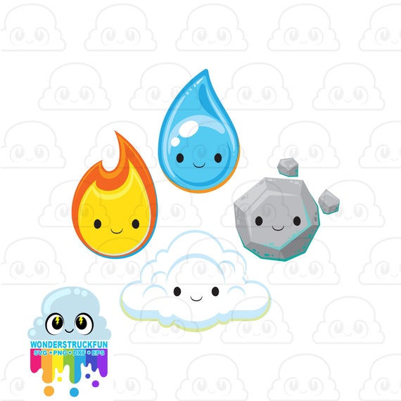 Elements Cuties SVG Fire Earth Water Air Cut File Family - Etsy Elements Cuties SVG Fire Earth Water Air Cut File Family - Etsy
