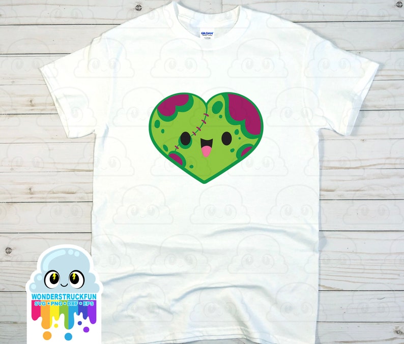 Halloween Heart Zombie SVG, Heart Cut File, Family Shirts, Kawaii, Cute